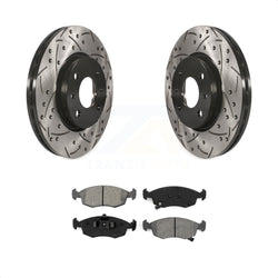 Front Coated Drilled Slotted Disc Brake Rotors And Semi-Metallic Pads Kit For Fiat 500 KDS-100137