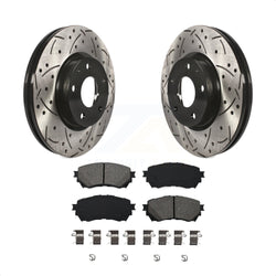 Front Coated Drilled Slotted Disc Brake Rotors And Semi-Metallic Pads Kit For Mazda 6 KDS-100146