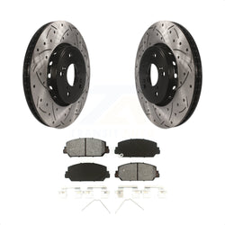Front Coated Drilled Slotted Disc Brake Rotors And Semi-Metallic Pads Kit For Acura RDX ILX KDS-100147