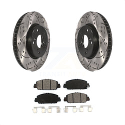 Front Coated Drilled Slotted Disc Brake Rotors And Semi-Metallic Pads Kit For Honda Accord KDS-100148