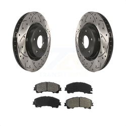 Front Coated Drilled Slotted Disc Brake Rotors And Semi-Metallic Pads Kit For INFINITI Q50 QX50 Q60 KDS-100154