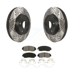 Front Coated Drilled Slotted Disc Brake Rotors And Semi-Metallic Pads Kit For 2016-2019 Subaru Legacy 2.5L KDS-100168