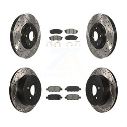 Front Rear Coated Drilled Slotted Disc Brake Rotors And Semi-Metallic Pads Kit For Nissan Murano INFINITI M37 QX70 Q70 Q70L M56 M35h KDS-100255