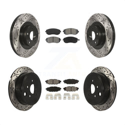Front Rear Coated Drilled Slotted Disc Brake Rotors And Semi-Metallic Pads Kit For Subaru Outback Forester Impreza Legacy KDS-100267