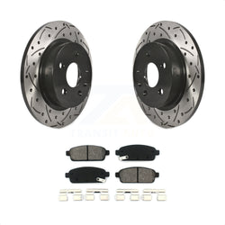 Rear Coated Drilled Slotted Disc Brake Rotors And Semi-Metallic Pads Kit For Chevrolet Cruze Sonic Buick Encore Trax Limited KDS-100387