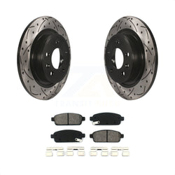 Rear Coated Drilled Slotted Disc Brake Rotors And Semi-Metallic Pads Kit For Chevrolet Cruze Buick Verano Volt Cascada Cadillac ELR Orlando KDS-100392