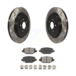 Rear Coated Drilled Slotted Disc Brake Rotors And Semi-Metallic Pads Kit For Ford Explorer Taurus Flex Police Interceptor Sedan Lincoln MKT MKS Special Service KDS-100411
