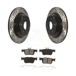 Rear Coated Drilled Slotted Disc Brake Rotors And Semi-Metallic Pads Kit For Ford Fusion Lincoln MKZ KDS-100413