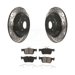 Rear Coated Drilled Slotted Disc Brake Rotors And Semi-Metallic Pads Kit For Ford Fusion Escape Lincoln MKC MKZ MKX Continental KDS-100414