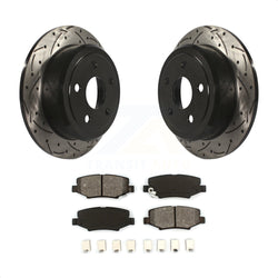 Rear Coated Drilled Slotted Disc Brake Rotors And Semi-Metallic Pads Kit For Jeep Wrangler JK KDS-100423