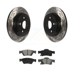Rear Coated Drilled Slotted Disc Brake Rotors And Semi-Metallic Pads Kit For Jeep Grand Cherokee Dodge Durango KDS-100429