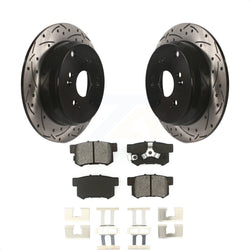 Rear Coated Drilled Slotted Disc Brake Rotors And Semi-Metallic Pads Kit For Honda CR-V Acura RDX KDS-100439