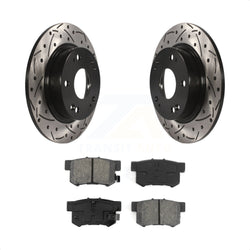 Rear Coated Drilled Slotted Disc Brake Rotors And Semi-Metallic Pads Kit For Honda Civic Acura ILX CSX KDS-100442