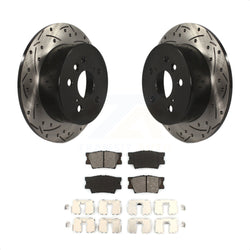 Rear Coated Drilled Slotted Disc Brake Rotors And Semi-Metallic Pads Kit For Toyota Camry Lexus ES350 Avalon KDS-100445