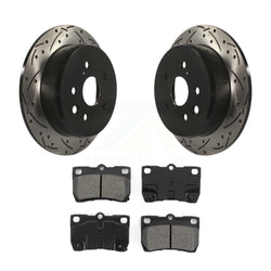 Rear Coated Drilled Slotted Disc Brake Rotors And Semi-Metallic Pads Kit For Lexus IS250 KDS-100447