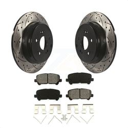 Rear Coated Drilled Slotted Disc Brake Rotors And Semi-Metallic Pads Kit For Honda Odyssey Pilot Acura MDX ZDX KDS-100449