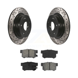 Rear Coated Drilled Slotted Disc Brake Rotors And Semi-Metallic Pads Kit For Honda Accord Acura ILX KDS-100451