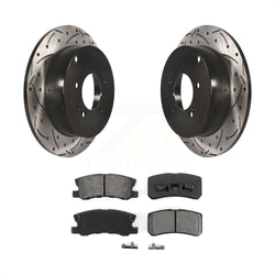 Rear Coated Drilled Slotted Disc Brake Rotors And Semi-Metallic Pads Kit For Mitsubishi Lancer Outlander KDS-100457