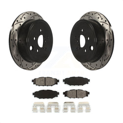 Rear Coated Drilled Slotted Disc Brake Rotors And Semi-Metallic Pads Kit For Subaru Outback Impreza Forester Legacy Scion FR-S BRZ WRX KDS-100460