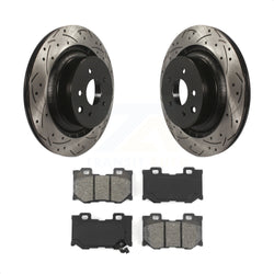 Rear Coated Drilled Slotted Disc Brake Rotors And Semi-Metallic Pads Kit For INFINITI G37 Nissan 370Z Q60 Z KDS-100461
