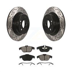 Rear Coated Drilled Slotted Disc Brake Rotors And Semi-Metallic Pads Kit For Mercedes-Benz C300 C250 C230 KDS-100464