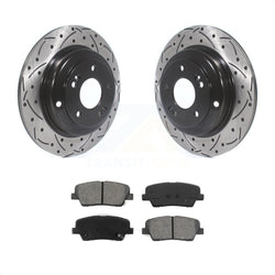 Rear Coated Drilled Slotted Disc Brake Rotors And Semi-Metallic Pads Kit For Hyundai Genesis Coupe KDS-100467