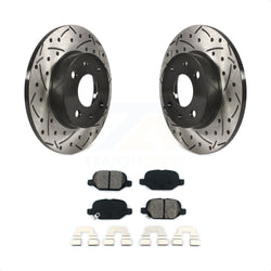 Rear Coated Drilled Slotted Disc Brake Rotors And Semi-Metallic Pads Kit For Fiat 500 KDS-100480
