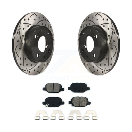 Rear Coated Drilled Slotted Disc Brake Rotors And Semi-Metallic Pads Kit For Fiat 500 KDS-100480 by Transit Auto