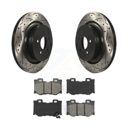 Rear Coated Drilled Slotted Disc Brake Rotors And Semi-Metallic Pads Kit For INFINITI Q50 M37 Q60 Q70 Q70L QX70 M56 FX50 KDS-100481