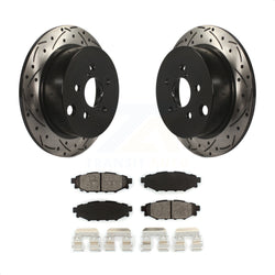 Rear Coated Drilled Slotted Disc Brake Rotors And Semi-Metallic Pads Kit For Subaru Forester Impreza Crosstrek XV KDS-100484