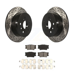 Rear Coated Drilled Slotted Disc Brake Rotors And Semi-Metallic Pads Kit For Toyota Camry Lexus ES350 Avalon ES300h KDS-100485