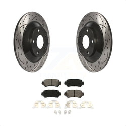 Rear Coated Drilled Slotted Disc Brake Rotors And Semi-Metallic Pads Kit For Mazda CX-5 KDS-100486