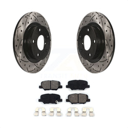 Rear Coated Drilled Slotted Disc Brake Rotors And Semi-Metallic Pads Kit For 2014-2015 Mazda 6 KDS-100487