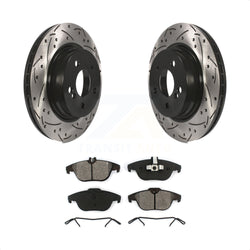 Rear Coated Drilled Slotted Disc Brake Rotors And Semi-Metallic Pads Kit For Mercedes-Benz E350 C250 C300 C350 E550 KDS-100490