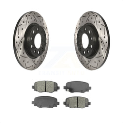 Rear Coated Drilled Slotted Disc Brake Rotors And Semi-Metallic Pads Kit For Jeep Cherokee Chrysler 200 KDS-100503