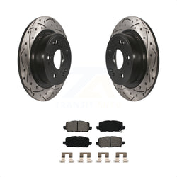 Rear Coated Drilled Slotted Disc Brake Rotors And Semi-Metallic Pads Kit For 2016-2022 Honda HR-V KDS-100505