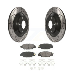 Rear Coated Drilled Slotted Disc Brake Rotors And Semi-Metallic Pads Kit For Mazda CX-5 KDS-100511