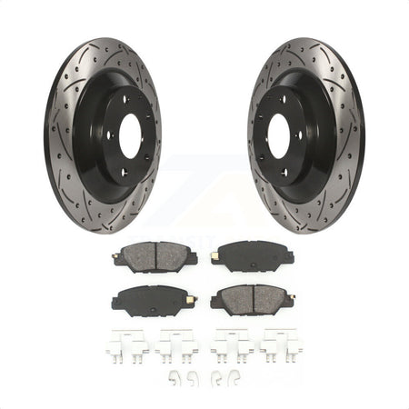 Rear Coated Drilled Slotted Disc Brake Rotors And Semi-Metallic Pads Kit For Mazda CX-5 KDS-100511 by Transit Auto