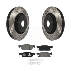 Front Coated Drilled Slotted Disc Brake Rotors And Semi-Metallic Pads Kit For Ford Edge Lincoln MKX Nautilus KDS-100546
