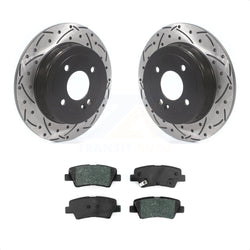 Rear Coated Drilled Slotted Disc Brake Rotors And Semi-Metallic Pads Kit For Hyundai Accent Kia Rio KDS-100594