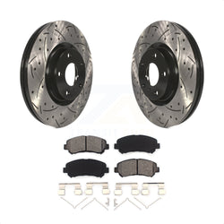 Front Coated Drilled Slotted Disc Brake Rotors And Semi-Metallic Pads Kit For Nissan Maxima KDS-100602