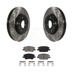 Front Coated Drilled Slotted Disc Brake Rotors And Semi-Metallic Pads Kit For Chevrolet Cruze Volt Bolt EV EUV KDS-100606