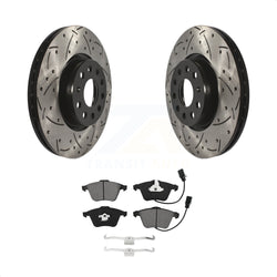Front Coated Drilled Slotted Disc Brake Rotors And Semi-Metallic Pads Kit For Volkswagen CC Passat KDS-100609
