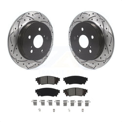 Rear Coated Drill Slot Disc Brake Rotors Semi-Metallic Pad Kit For Toyota Camry RAV4 Lexus NX200t C-HR NX300 ES350 Avalon NX300h ES300h UX250h UX200 ES250 Venza Corolla Cross KDS-100655