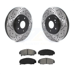 Front Coated Drilled Slotted Disc Brake Rotors And Semi-Metallic Pads Kit For Honda Accord Acura TSX KDS-100669