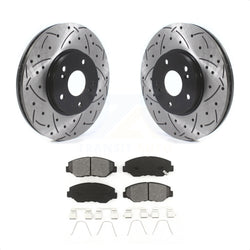 Front Coated Drilled Slotted Disc Brake Rotors And Semi-Metallic Pads Kit For Honda Pilot Accord KDS-100673