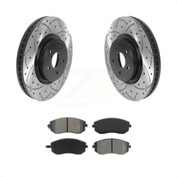 Front Coated Drilled Slotted Disc Brake Rotors And Semi-Metallic Pads Kit For Subaru Legacy KDS-100680