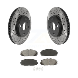 Front Coated Drilled Slotted Disc Brake Rotors And Semi-Metallic Pads Kit For Toyota Yaris Prius C Scion iQ KDS-100682