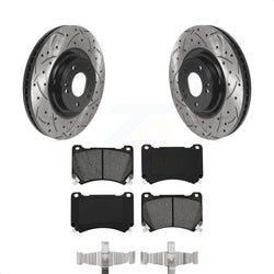 Front Coated Drilled Slotted Disc Brake Rotors And Semi-Metallic Pads Kit For Hyundai Genesis KDS-100687