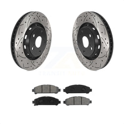 Front Coated Drilled Slotted Disc Brake Rotors And Semi-Metallic Pads Kit For 2009-2016 Toyota Venza KDS-100690